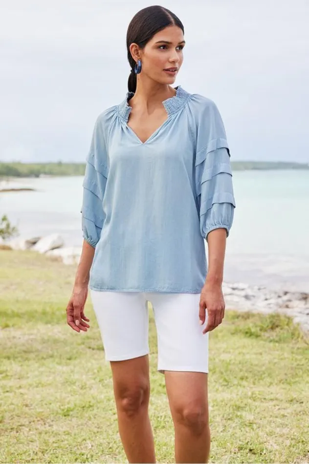Women Ultimate Denim Slim Leg Shorts Tidal Blue Wash Soft Surroundings Jeans Women Ultimate Denim Slim Leg Shorts Tidal Blue Wash Soft Surroundings Jeans