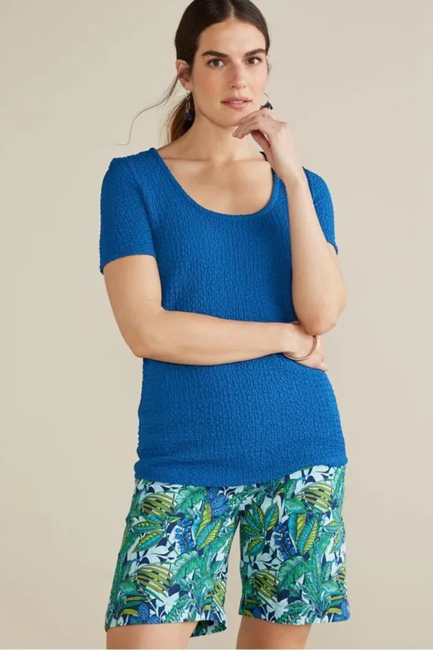 Women Ursula Knit Tee Sapphire Soft Surroundings Tops
