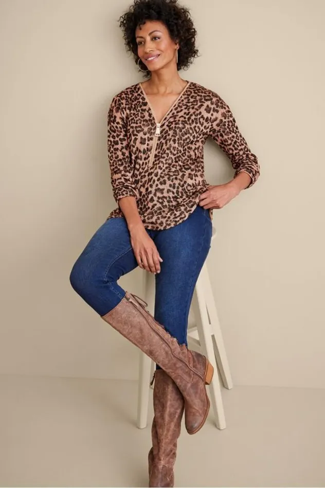 Women Valentina Zip Sweater Sangria Red Soft Surroundings Tops Women Valentina Zip Sweater Sangria Red Soft Surroundings Tops
