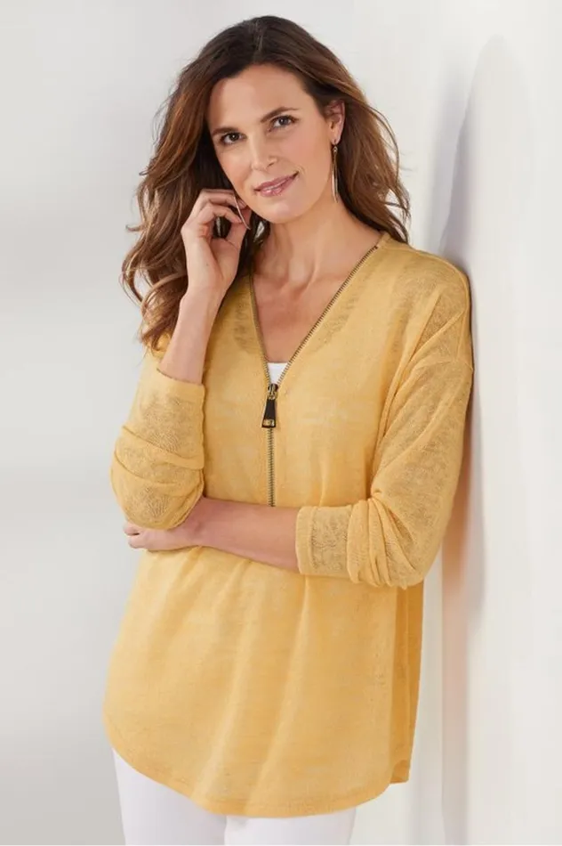 Women Valentina Zip Sweater Sangria Red Soft Surroundings Tops Women Valentina Zip Sweater Sangria Red Soft Surroundings Tops