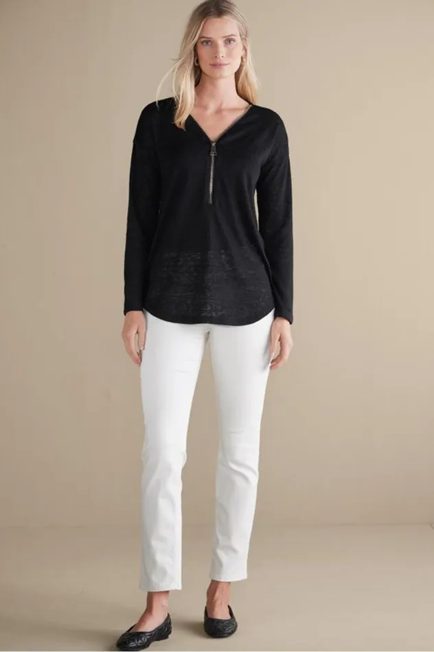 Women Valentina Zip Sweater Sangria Red Soft Surroundings Tops Women Valentina Zip Sweater Sangria Red Soft Surroundings Tops