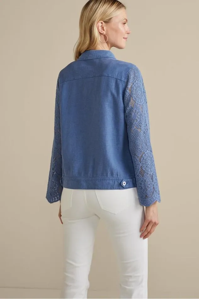 Women Varese Linen Blend Jacket Colony Blue Soft Surroundings Jackets and Coats Women Varese Linen Blend Jacket Colony Blue Soft Surroundings Jackets and Coats