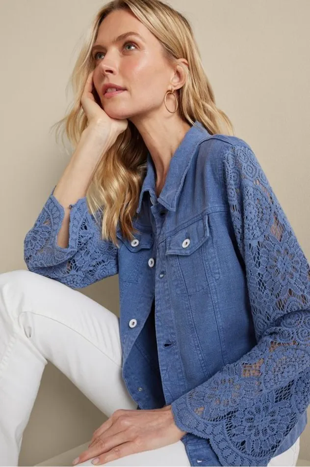 Women Varese Linen Blend Jacket Colony Blue Soft Surroundings Jackets and Coats Women Varese Linen Blend Jacket Colony Blue Soft Surroundings Jackets and Coats