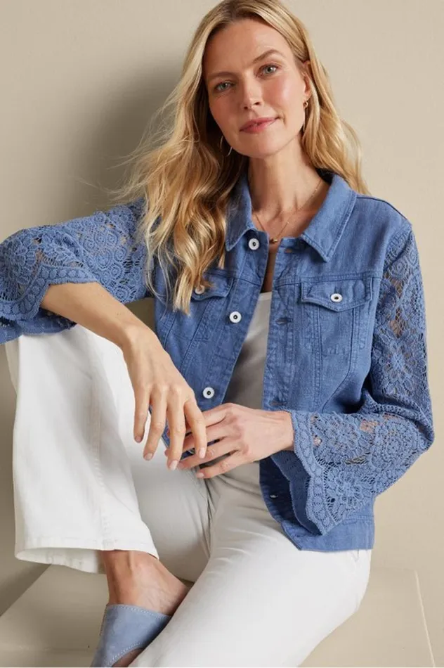 Women Varese Linen Blend Jacket Colony Blue Soft Surroundings Jackets and Coats Women Varese Linen Blend Jacket Colony Blue Soft Surroundings Jackets and Coats