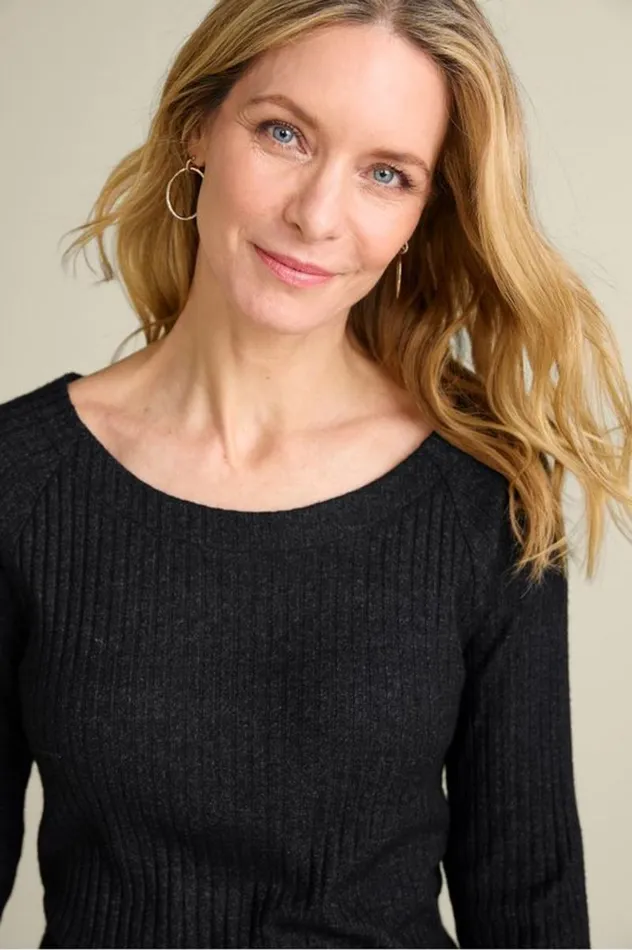 Women Veda Rib Top Washed Black Soft Surroundings Tops Women Veda Rib Top Washed Black Soft Surroundings Tops