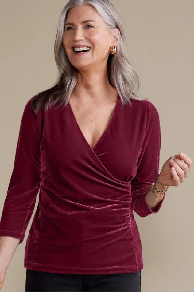 Women Velvet Alyssa Knit Top Sunset Purple Soft Surroundings Tops Women Velvet Alyssa Knit Top Sunset Purple Soft Surroundings Tops