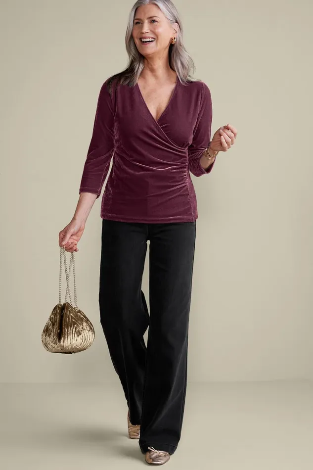 Women Velvet Alyssa Knit Top Sunset Purple Soft Surroundings Tops Women Velvet Alyssa Knit Top Sunset Purple Soft Surroundings Tops