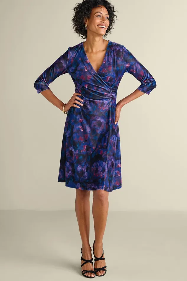Women Velvet Hyannis Dress Red Dahlia Soft Surroundings Dresses