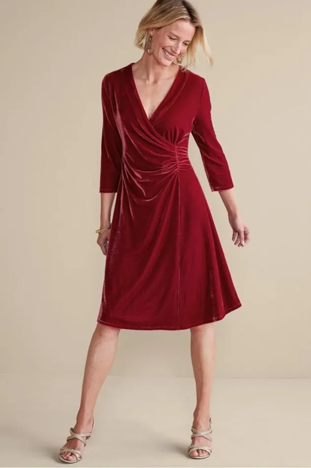 Women Velvet Hyannis Dress Red Dahlia Soft Surroundings Dresses Women Velvet Hyannis Dress Red Dahlia Soft Surroundings Dresses