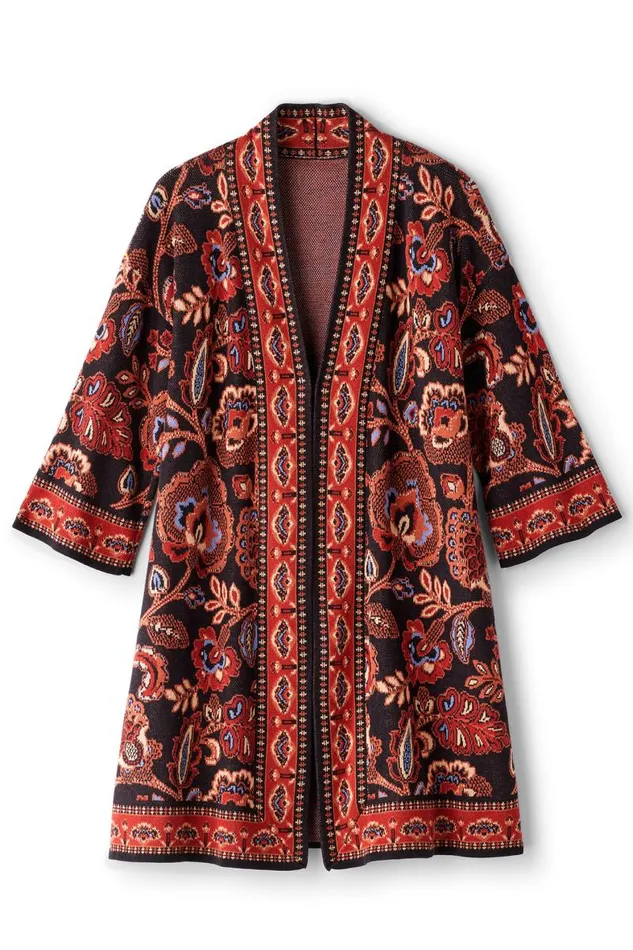 Women Vitrine Jacquard Cardigan Fall Garden Soft Surroundings Tops Women Vitrine Jacquard Cardigan Fall Garden Soft Surroundings Tops