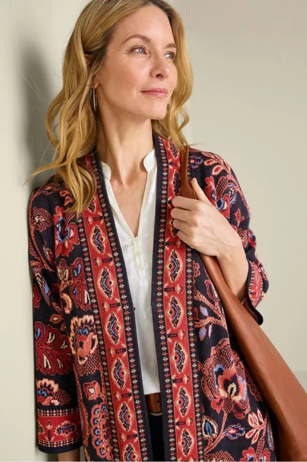 Women Vitrine Jacquard Cardigan Fall Garden Soft Surroundings Tops Women Vitrine Jacquard Cardigan Fall Garden Soft Surroundings Tops