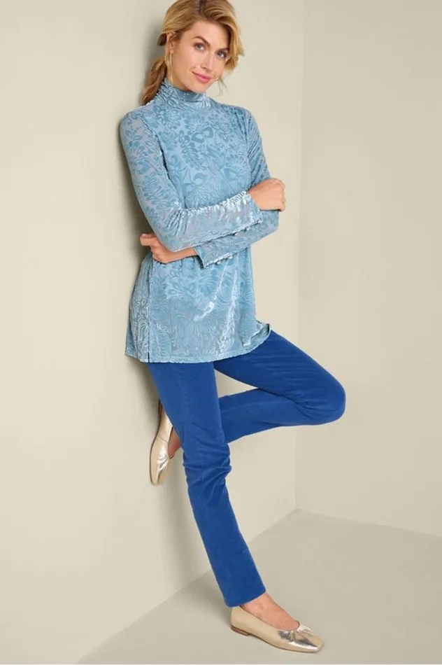 Women Walden Velvet Turtleneck Frozen Fjord Soft Surroundings Tops Women Walden Velvet Turtleneck Frozen Fjord Soft Surroundings Tops
