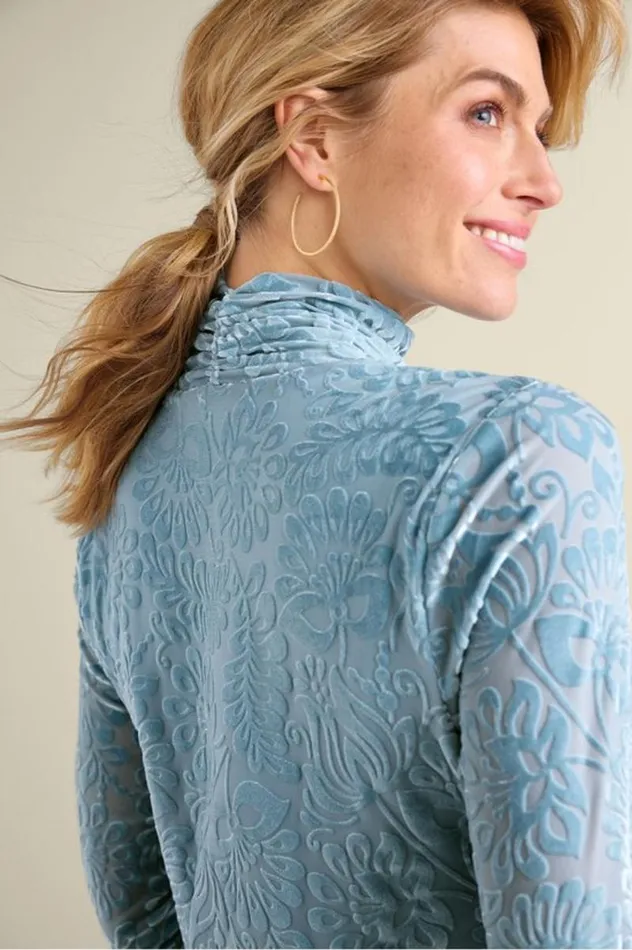 Women Walden Velvet Turtleneck Frozen Fjord Soft Surroundings Tops Women Walden Velvet Turtleneck Frozen Fjord Soft Surroundings Tops