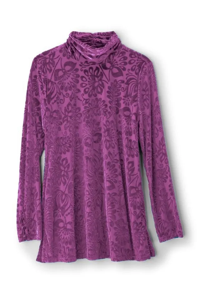 Women Walden Velvet Turtleneck Frozen Fjord Soft Surroundings Tops Women Walden Velvet Turtleneck Frozen Fjord Soft Surroundings Tops