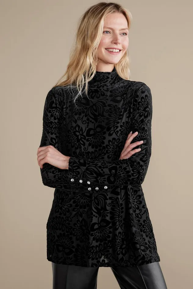 Women Walden Velvet Turtleneck Frozen Fjord Soft Surroundings Tops Women Walden Velvet Turtleneck Frozen Fjord Soft Surroundings Tops