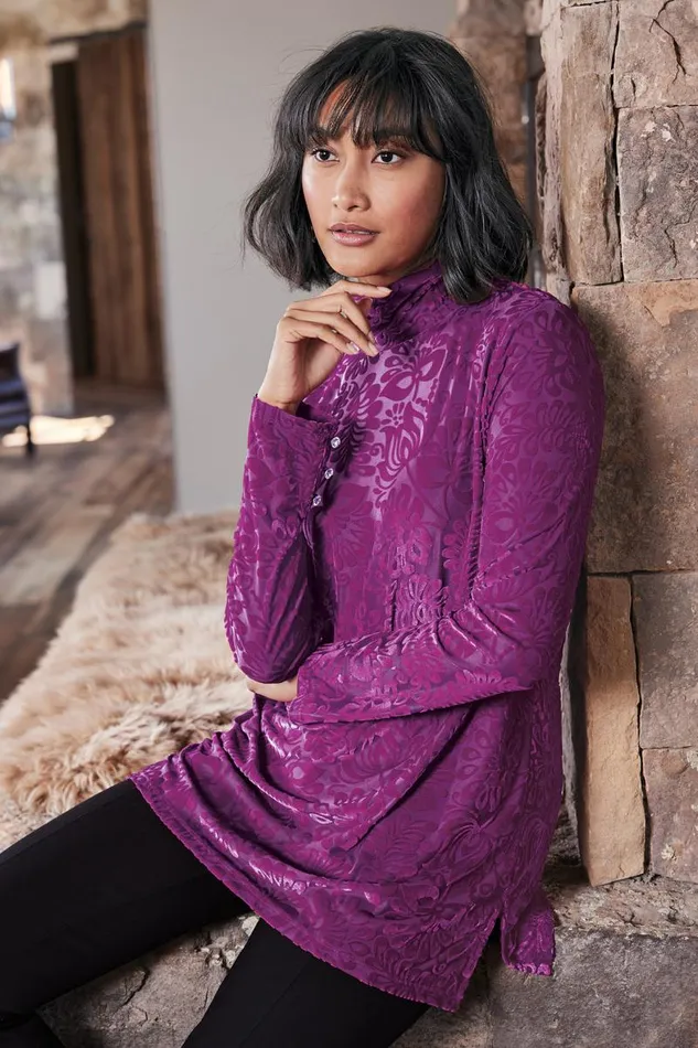 Women Walden Velvet Turtleneck Frozen Fjord Soft Surroundings Tops Women Walden Velvet Turtleneck Frozen Fjord Soft Surroundings Tops
