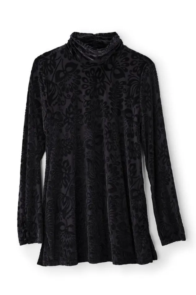 Women Walden Velvet Turtleneck Frozen Fjord Soft Surroundings Tops Women Walden Velvet Turtleneck Frozen Fjord Soft Surroundings Tops