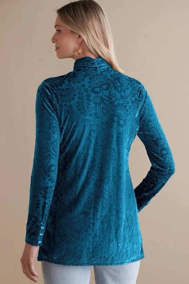 Women Walden Velvet Turtleneck Frozen Fjord Soft Surroundings Tops Women Walden Velvet Turtleneck Frozen Fjord Soft Surroundings Tops