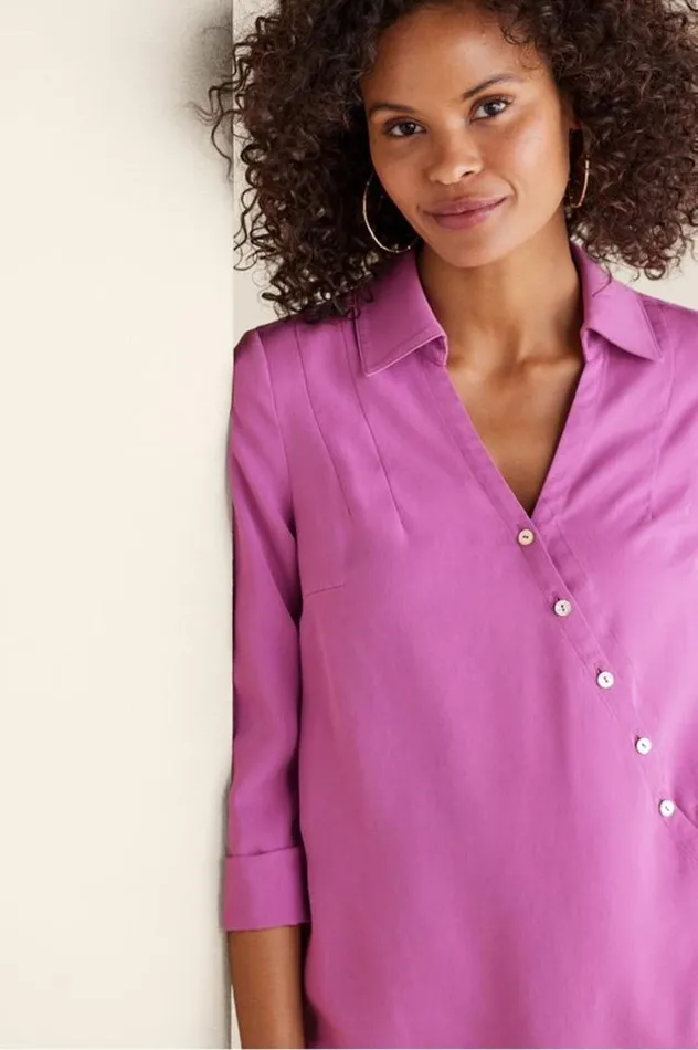 Women Washed Tencel Tunic Light Wash Denim Soft Surroundings Tops Women Washed Tencel Tunic Light Wash Denim Soft Surroundings Tops