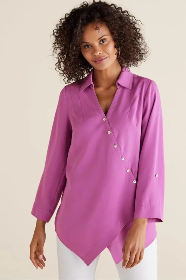 Women Washed Tencel Tunic Light Wash Denim Soft Surroundings Tops Women Washed Tencel Tunic Light Wash Denim Soft Surroundings Tops