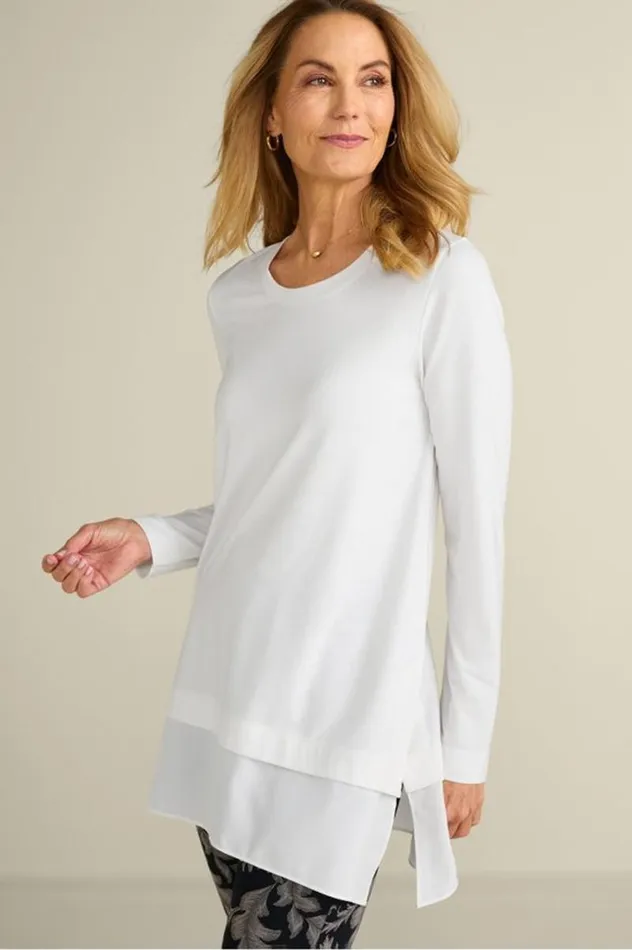 Women Willa Layered Tunic Black Soft Surroundings Tops Women Willa Layered Tunic Black Soft Surroundings Tops