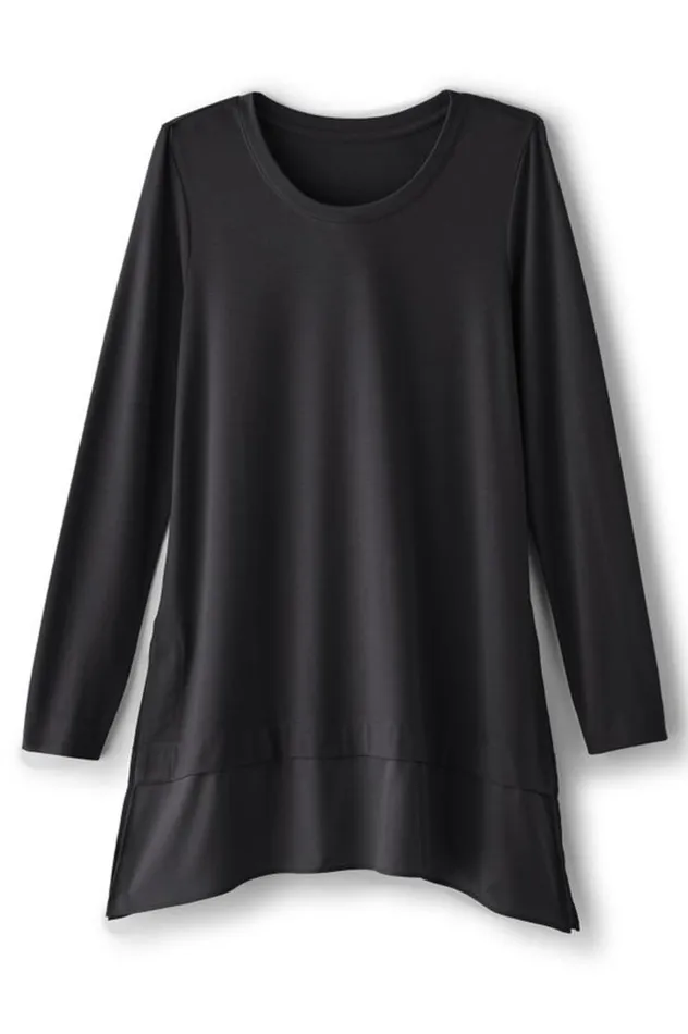 Women Willa Layered Tunic Black Soft Surroundings Tops Women Willa Layered Tunic Black Soft Surroundings Tops