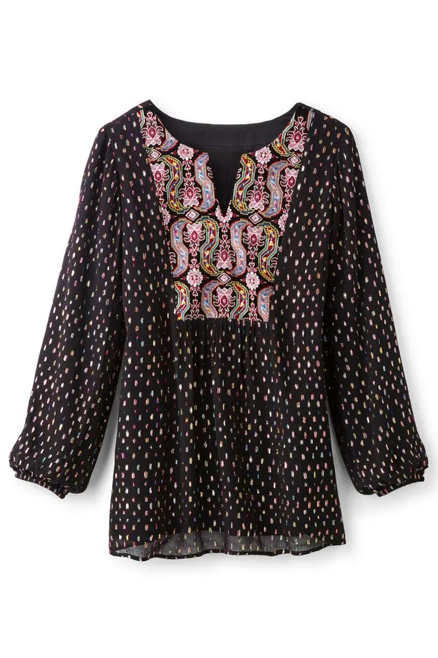 Women Wynn Shimmer Tunic Black Soft Surroundings Tops Women Wynn Shimmer Tunic Black Soft Surroundings Tops