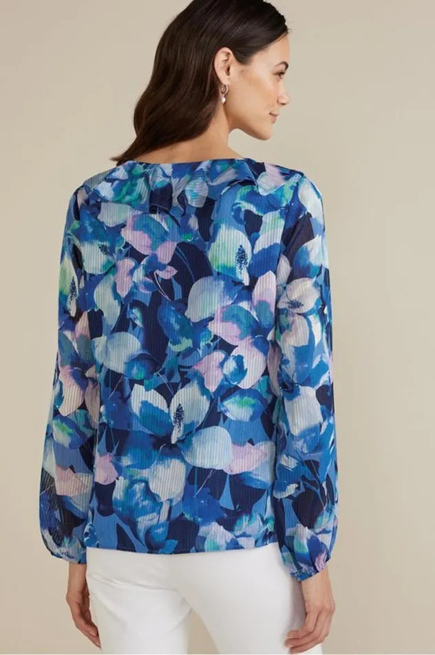 Women Xenia Ruffle Top Purple Floral Soft Surroundings Tops Women Xenia Ruffle Top Purple Floral Soft Surroundings Tops