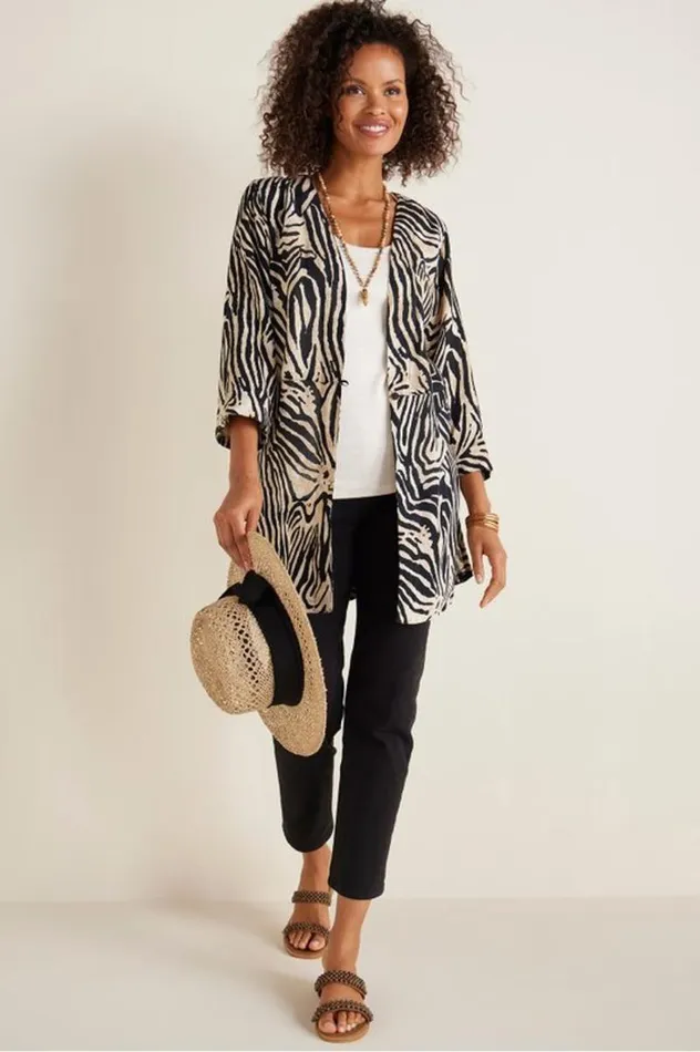 Women Zella Topper Brown Zebra Soft Surroundings Toppers Women Zella Topper Brown Zebra Soft Surroundings Toppers