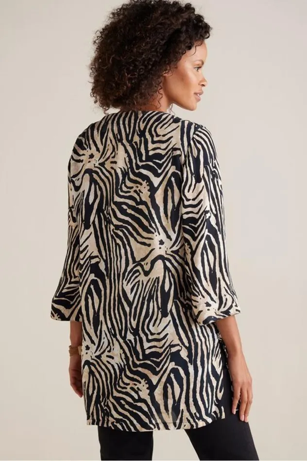 Women Zella Topper Brown Zebra Soft Surroundings Toppers Women Zella Topper Brown Zebra Soft Surroundings Toppers