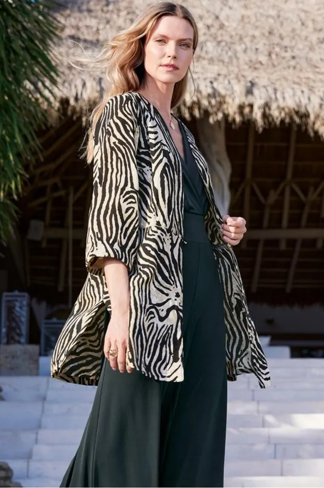 Women Zella Topper Brown Zebra Soft Surroundings Toppers Women Zella Topper Brown Zebra Soft Surroundings Toppers