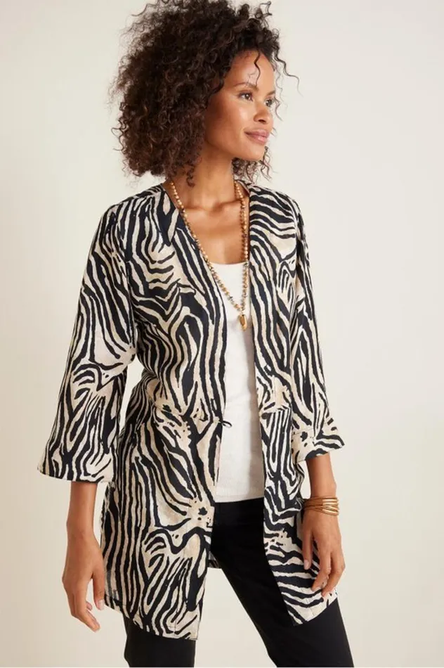 Women Zella Topper Brown Zebra Soft Surroundings Toppers Women Zella Topper Brown Zebra Soft Surroundings Toppers