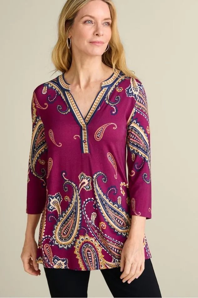 Women Zennia Printed Tunic Osteria Scarf Soft Surroundings Tops