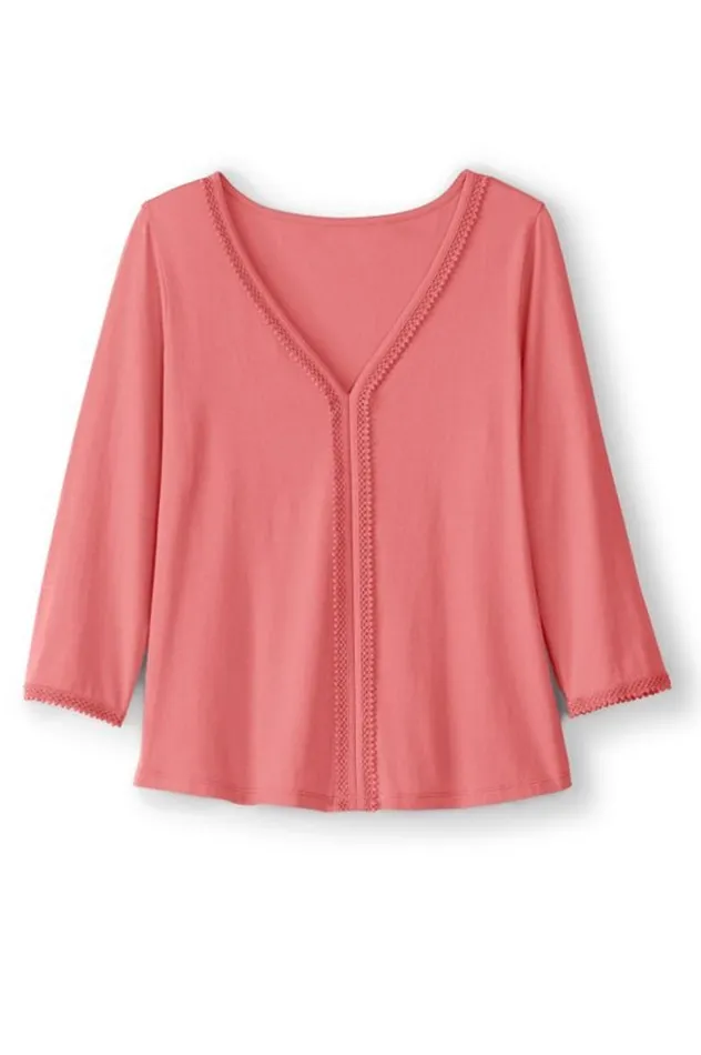 Women Zoey Tee Sunkist Coral Soft Surroundings Tops Women Zoey Tee Sunkist Coral Soft Surroundings Tops