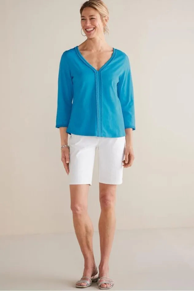 Women Zoey Tee Sunkist Coral Soft Surroundings Tops Women Zoey Tee Sunkist Coral Soft Surroundings Tops