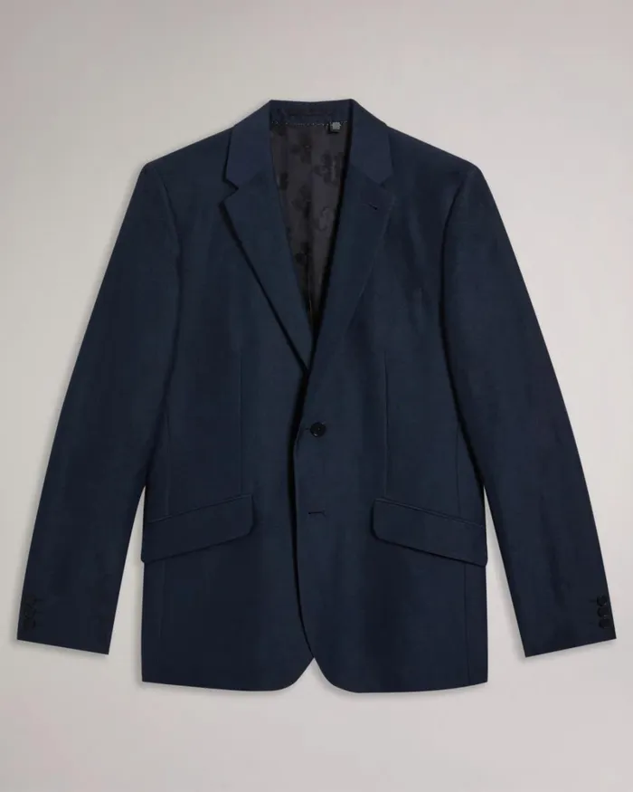 Wool And Linen Blazer Navy Men Ted Baker Clothing