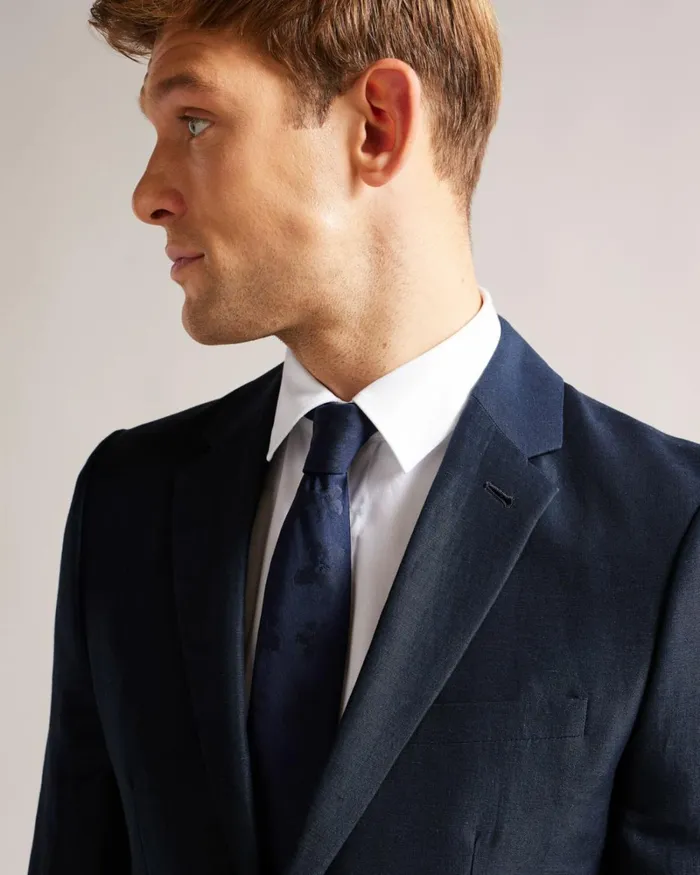 Wool And Linen Blazer Navy Men Ted Baker Clothing Wool And Linen Blazer Navy Men Ted Baker Clothing