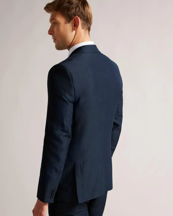 Wool And Linen Blazer Navy Men Ted Baker Clothing Wool And Linen Blazer Navy Men Ted Baker Clothing