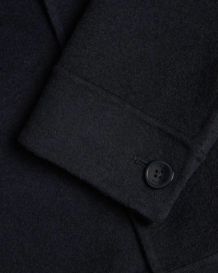 Wool Blend Collared Jacket Navy Men Ted Baker Coats and Jackets Wool Blend Collared Jacket Navy Men Ted Baker Coats and Jackets