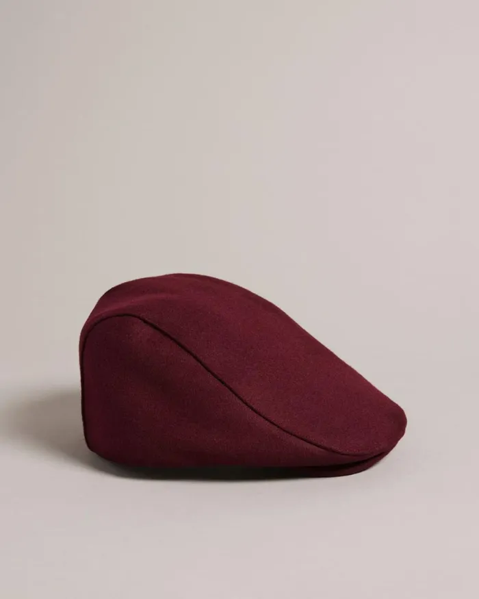Wool Blend Flat Cap Dark Red Men Ted Baker Hats and Caps Wool Blend Flat Cap Dark Red Men Ted Baker Hats and Caps