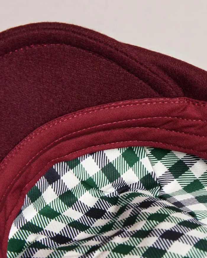 Wool Blend Flat Cap Dark Red Men Ted Baker Hats and Caps Wool Blend Flat Cap Dark Red Men Ted Baker Hats and Caps