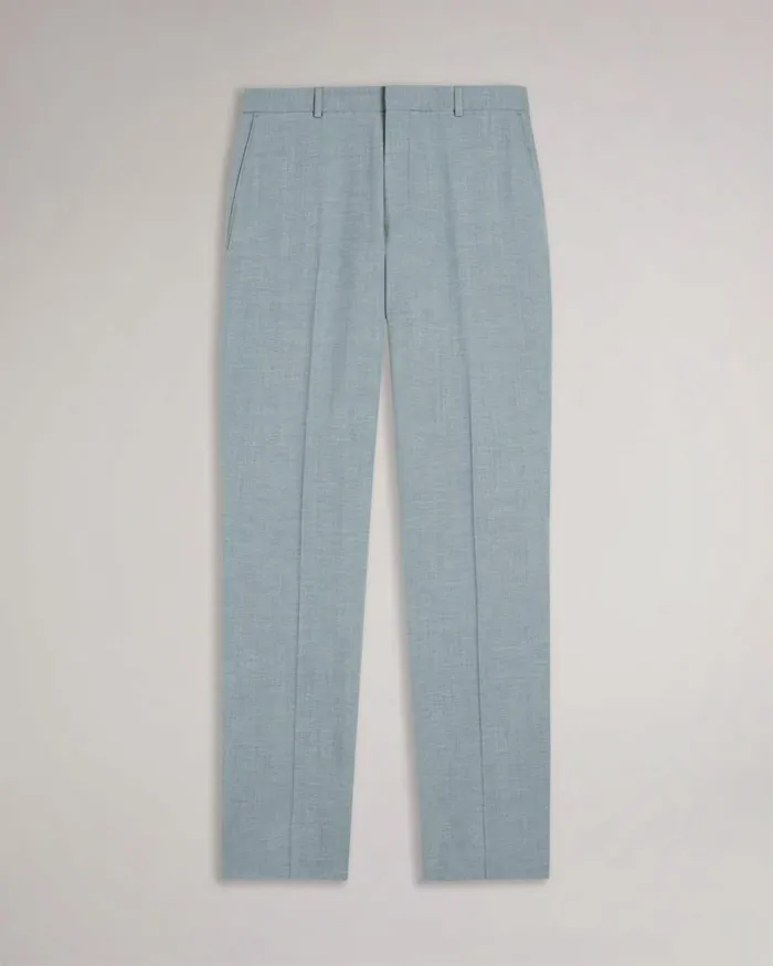 Wool Blend Suit Trousers Light Gray Men Ted Baker Clothing