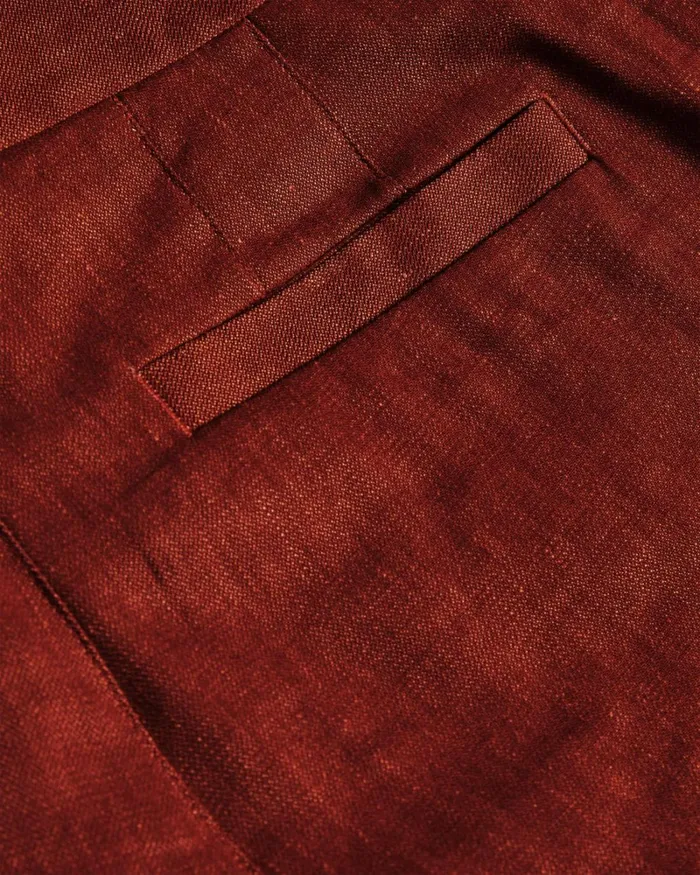 Wool Linen Mix Trousers Burnt Red Men Ted Baker Suits Wool Linen Mix Trousers Burnt Red Men Ted Baker Suits