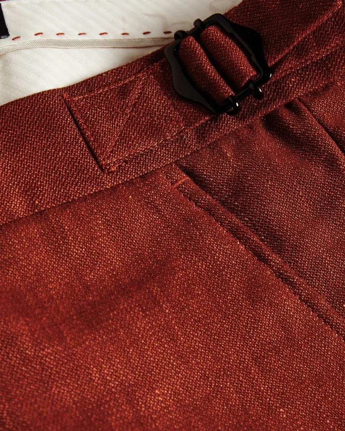 Wool Linen Mix Trousers Burnt Red Men Ted Baker Suits Wool Linen Mix Trousers Burnt Red Men Ted Baker Suits