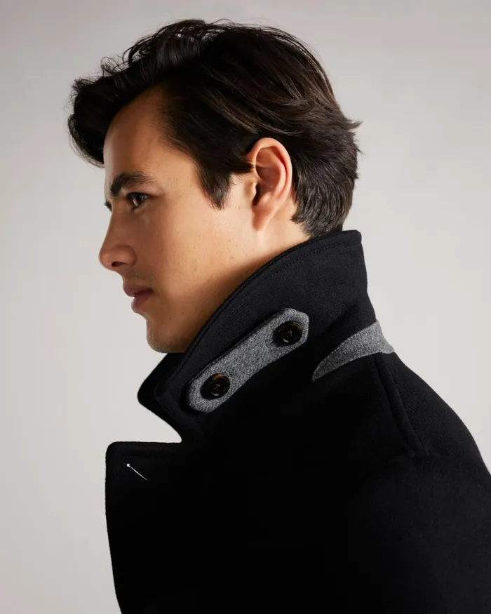 Wool Peacoat Black Men Ted Baker Coats and Jackets Wool Peacoat Black Men Ted Baker Coats and Jackets