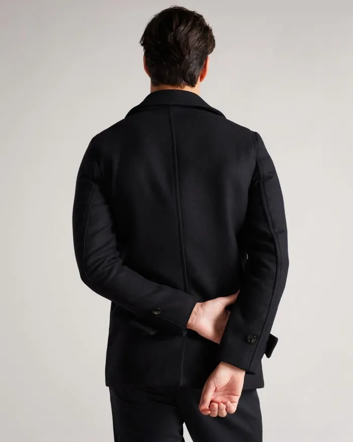 Wool Peacoat Black Men Ted Baker Coats and Jackets Wool Peacoat Black Men Ted Baker Coats and Jackets