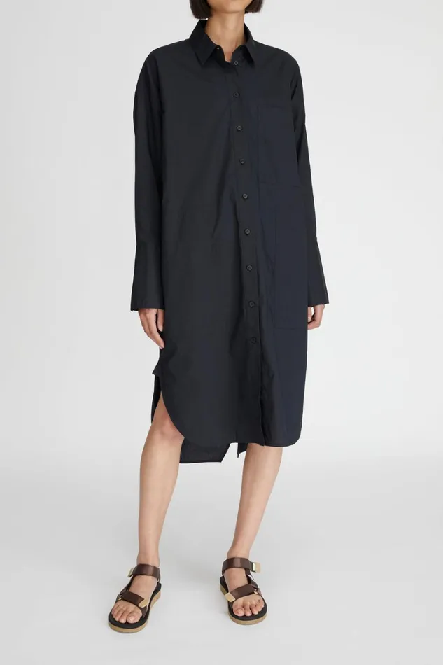Workroom Women Lee Mathews LM Poplin LS Shirt Dress