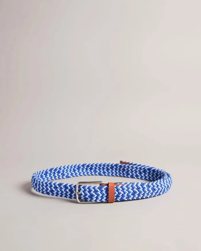 Woven Elasticated Belt Blue Men Ted Baker Belts Woven Elasticated Belt Blue Men Ted Baker Belts