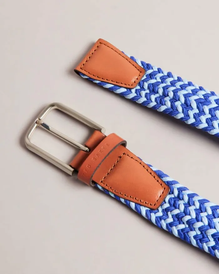 Woven Elasticated Belt Blue Men Ted Baker Belts Woven Elasticated Belt Blue Men Ted Baker Belts