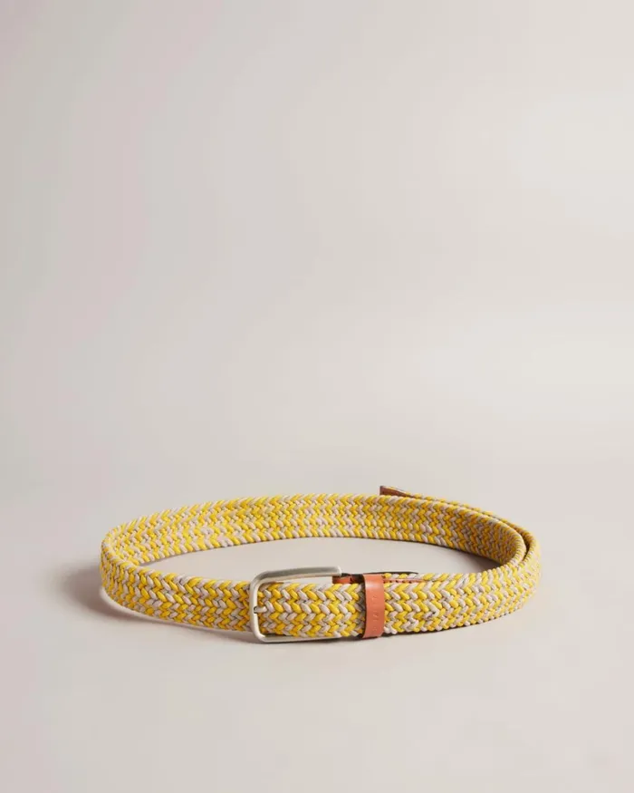 Woven Elasticated Belt Yellow Men Ted Baker Belts Woven Elasticated Belt Yellow Men Ted Baker Belts